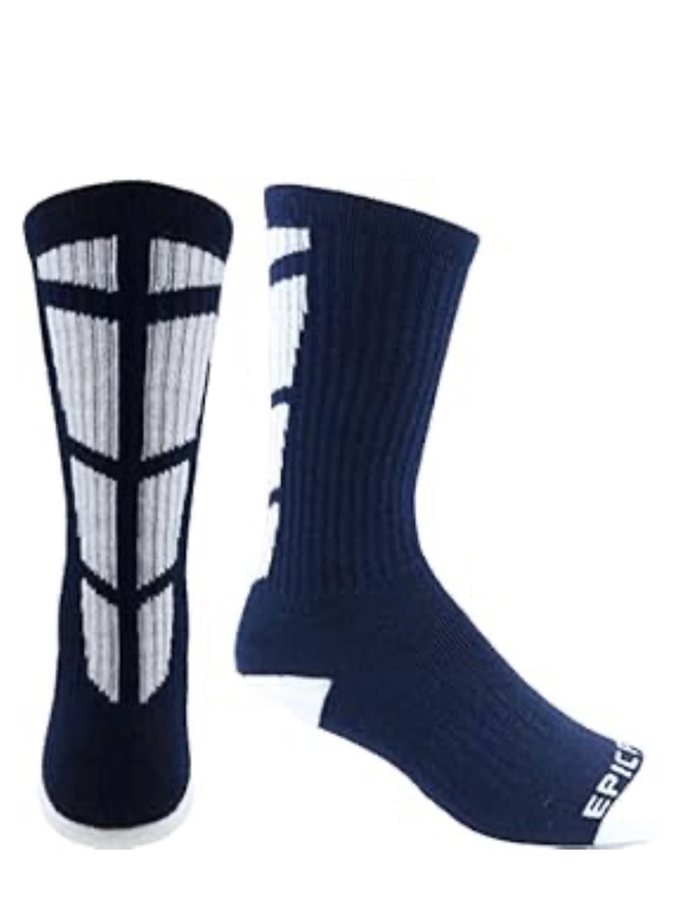 Epic Sports Adult Frontcourt Back Calf Design - Crew-Socks (1-Pair) - Large
